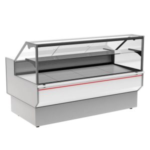 Витрина холодильная Carboma GC95 SM 1,5-1 (ВХС-1,5 Carboma GC95) (0011-9003 боковины серые, декор белый)