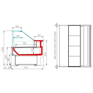 Витрина холодильная Carboma GC110 SV 0,94-1 (ВХСр-0,94 Carboma CG 110) (1005 венге) - Изображение 2