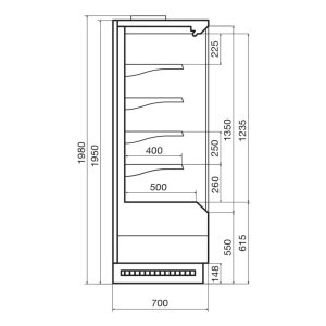 Горка холодильная Dazzl Vega SG 070 H195 Plug-in 100 - Изображение 3
