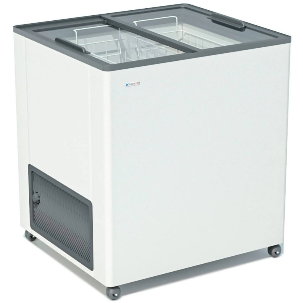 Ларь морозильный с прямым стеклом Frostor F 215 C серый