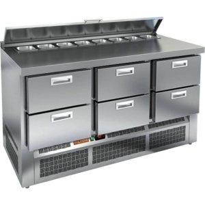 Стол холодильный для салатов HiCold SLE2-222GN (1/6) с крышкой