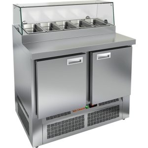 Стол холодильный для пиццы HiCold PZE2-11/GN (1/6H) стекло