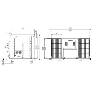 Стол холодильный среднетемпературный Carboma T70 M2-1 (2GN/NT Полюс) без борта (9006-1 корпус серый 2 двери) - Изображение 2