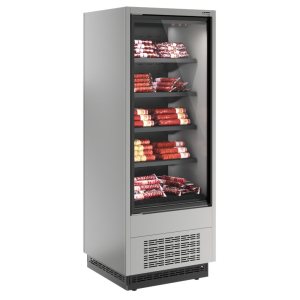 Горка холодильная Carboma FC20-07 VV 0,7-1 0030 STANDARD фронт X1 (версия 2.0) (9006-9005) (бок металл с зеркалом)