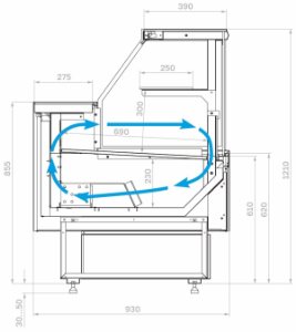 Витрина холодильная GC95 VM 1,25-1 с боковинами (версия 2.0) (9006-9005) - Изображение 3