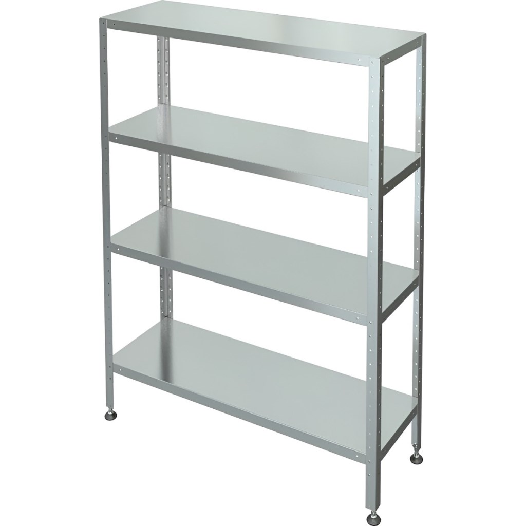 Стеллаж с 4-я сплошными полками МХМ С-4-0,5/1,5/2,0 (нержавейка) 
