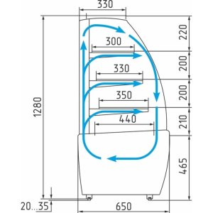 Витрина кондитерская Carboma K70 VM 1,3-1 Light (0013-0430) - Изображение 2